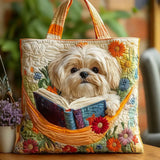 Handgefertigte Tasche | Shih Tzu und Bücher