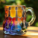 Handgefertigte Tasse mit 3D-Gitarrendesign