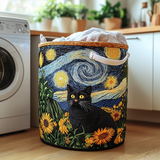 Schlaue Katze | Handgefertigter Wäschekorb