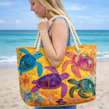 Handgefertigte Strandtasche | Turtle Dreams Coral