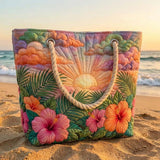 Handgefertigte Strandtasche | Tropical Sunrise