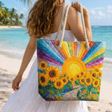 Handgefertigte Strandtasche | Regenbogensonne