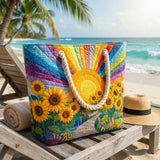 Handgefertigte Strandtasche | Regenbogensonne