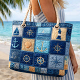 Handgefertigte Strandtasche | Blue Nautical
