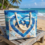 Handgefertigte Strandtasche | Turtle Serenity