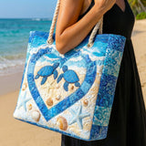 Handgefertigte Strandtasche | Turtle Serenity