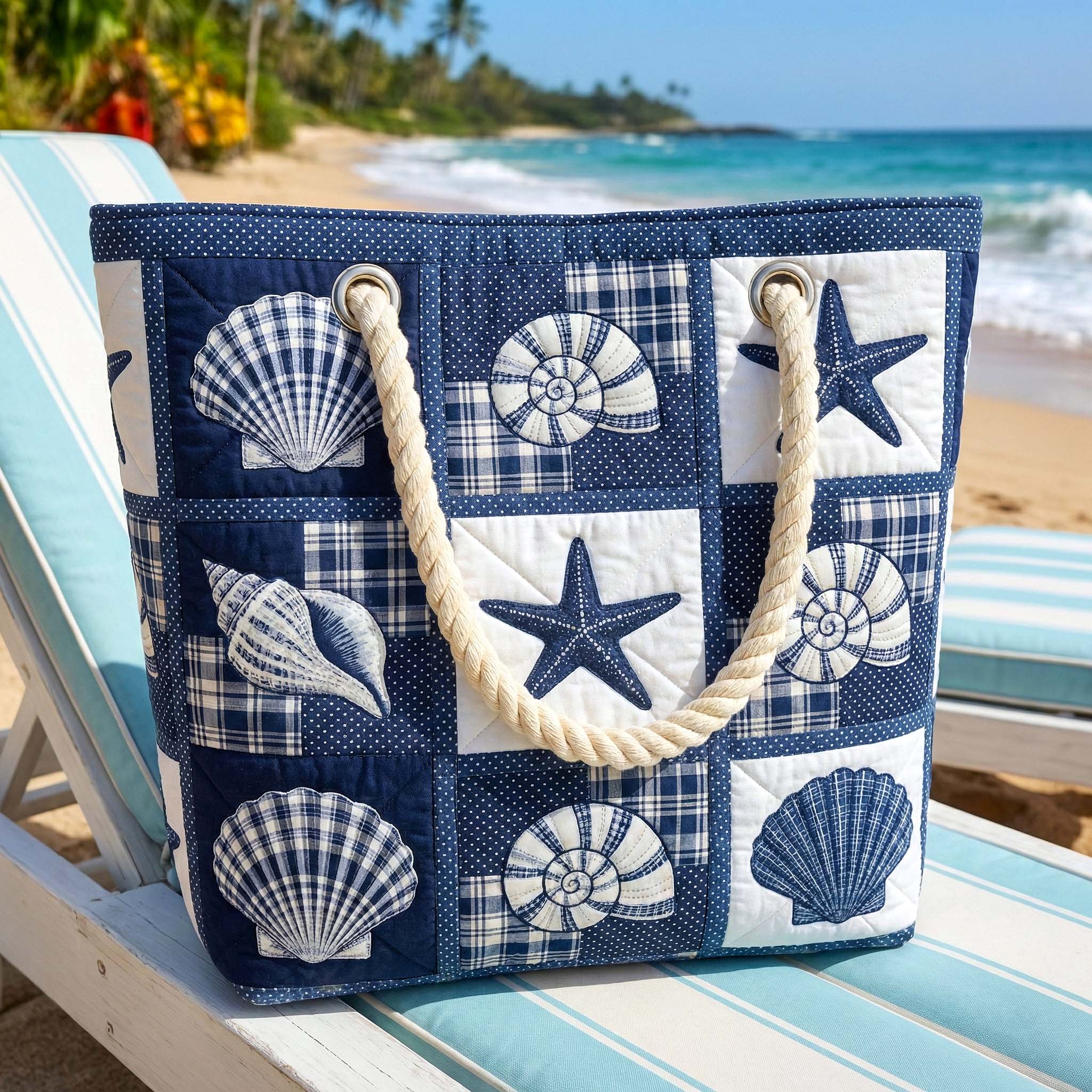 Handgefertigte Strandtasche | Shell Serenity