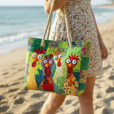 Handgefertigte Strandtasche | Funky Chicken
