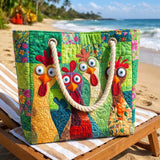 Handgefertigte Strandtasche | Funky Chicken