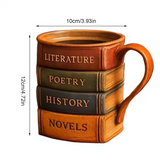 Bücherliebhaber – Handgefertigte 3D-Kaffeetasse