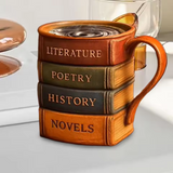 Bücherliebhaber – Handgefertigte 3D-Kaffeetasse