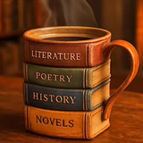 Bücherliebhaber – Handgefertigte 3D-Kaffeetasse