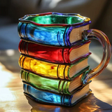 Handgefertigte bunte Buchtasse