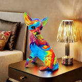 Chihuahua-Tischlampe aus lebendigem Harz
