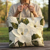 Handgefertigte Tasche | Weiße Blumen