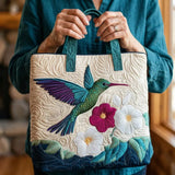 Handgefertigte Tasche | Kolibri und Blumen