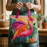 Handgefertigte Tasche | Flamingo und Regenbogen