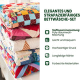 Gestepptes Bettwäsche-Set 3 Teile - Sonnenaufgang über den Kakteen