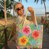 Handgefertigte Strandtasche | Tropical Bloom